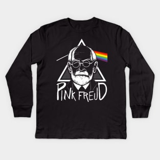 Pink Freud Kids Long Sleeve T-Shirt